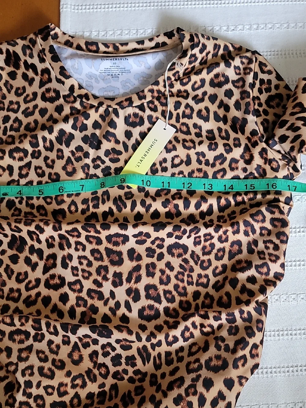 SZ 10 M SUMMERSALT Sunny Day Rash Guard High Leg Mid Rise Bikini Bottom Leopard - Picture 7 of 14